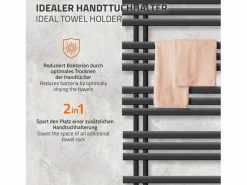Online LuxeBath Iron EM Design Radiador de calefacción para baño, secador de toallas, antracita, 600 x 1600 mm Gris