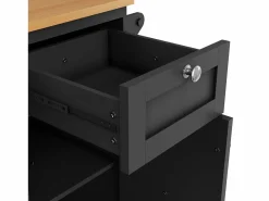 Isla central de cocina - 2 cajones y 8 compartimentos - MDF - Isla Cocina