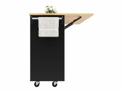 New Isla central de cocina - carrito con ruedas y plancha extensible - 2 cajones y 1 puerta - Isla Cocina