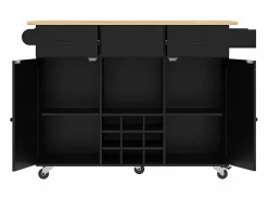 Online Isla central de cocina - carrito con ruedas y plancha extensible - 3 cajones y 2 puertas - Isla Cocina