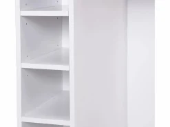 Isla central de cocina con 6 cajones y 4 estantes de MDF - Natural y Blanco - POMARELA Isla Cocina