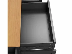 DripeX Isla central de cocina con 5 cajones 3 nichos y 1 puerta, con patas fijas y ruedas, 134x46x92cm -