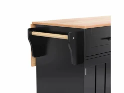 Discount Isla central móvil con mesa plegable, 3 puertas y 2 cajones de almacenamiento - Isla Cocina