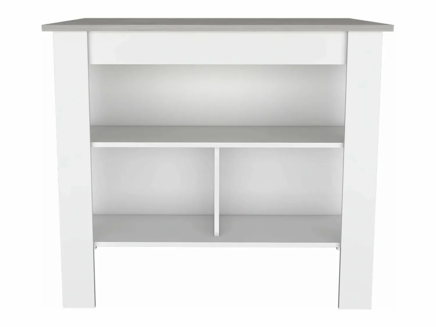 TuHome Isla de cocina Cala con tres estantes y cuatro patas , 89.91 cm X 102.87 cm X 69.85 cm , Blanco / Ibiza