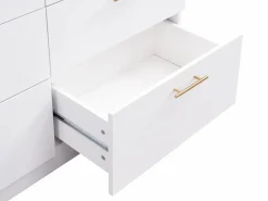 Online Isla de cocina con 6 cajones de MDF y metal - Efecto mármol - ALEGRITA Isla Cocina