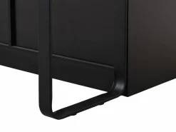 Online Vente-unique Isla de cocina con 6 cajones de MDF y metal - Negro y efecto mármol blanco - ALEGRITA Negro / Blanco