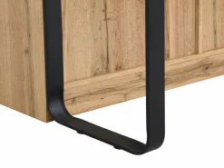 Clearance Vente-unique Isla de cocina con 6 cajones de MDF y metal - Negro y Natural claro - ALEGRITA Negro / Color natural claro