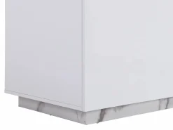 Vente-unique Isla de cocina con 2 puertas y 1 estante de MDF - Efecto mármol - CORELINA Blanco