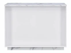 Vente-unique Isla de cocina con 2 puertas y 1 estante de MDF - Efecto mármol - CORELINA Blanco