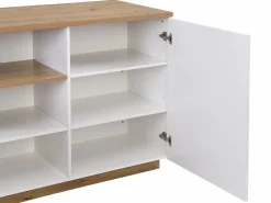 Vente-unique Isla de cocina con 2 puertas y 1 estante de MDF - Natural y blanco CORELINA