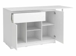 Online Vente-unique Isla de cocina con 2 puertas, 1 cajón y 2 estantes - - TUNORI Blanco