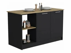 Sale TuHome Isla de cocina Enebro en melamina con 2 puertas y 6 estantes , , 90 cm X 150 cm X 64 cm Multicolor