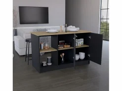 Sale TuHome Isla de cocina Enebro en melamina con 2 puertas y 6 estantes , , 90 cm X 150 cm X 64 cm Multicolor