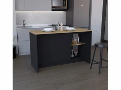 Sale TuHome Isla de cocina Enebro en melamina con 2 puertas y 6 estantes , , 90 cm X 150 cm X 64 cm Multicolor