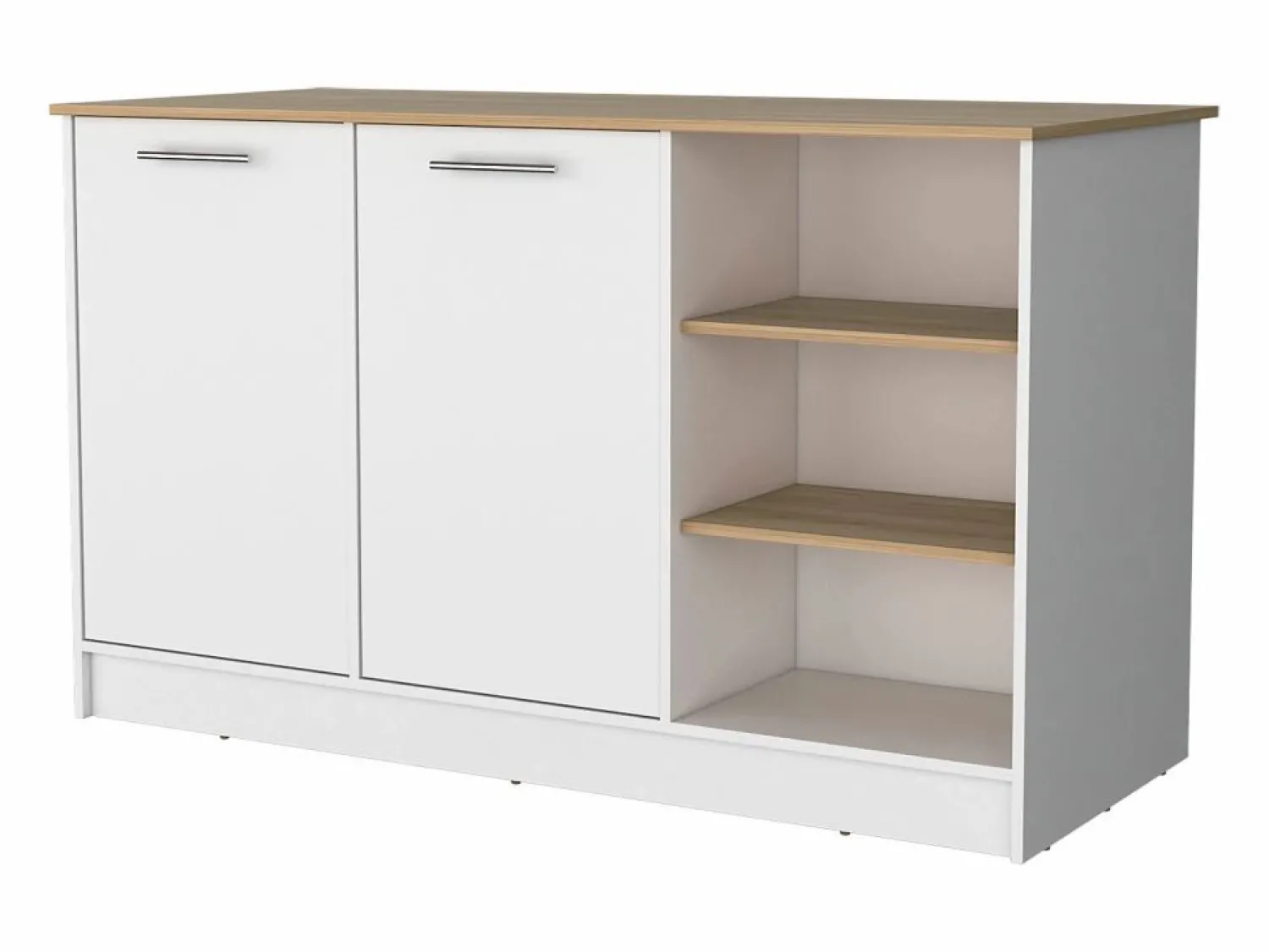 Outlet TuHome Isla de cocina Ginger en melamina con 7 estantes y 2 puertas , , 90.6 cm X 150 cm X 67 cm Multicolor