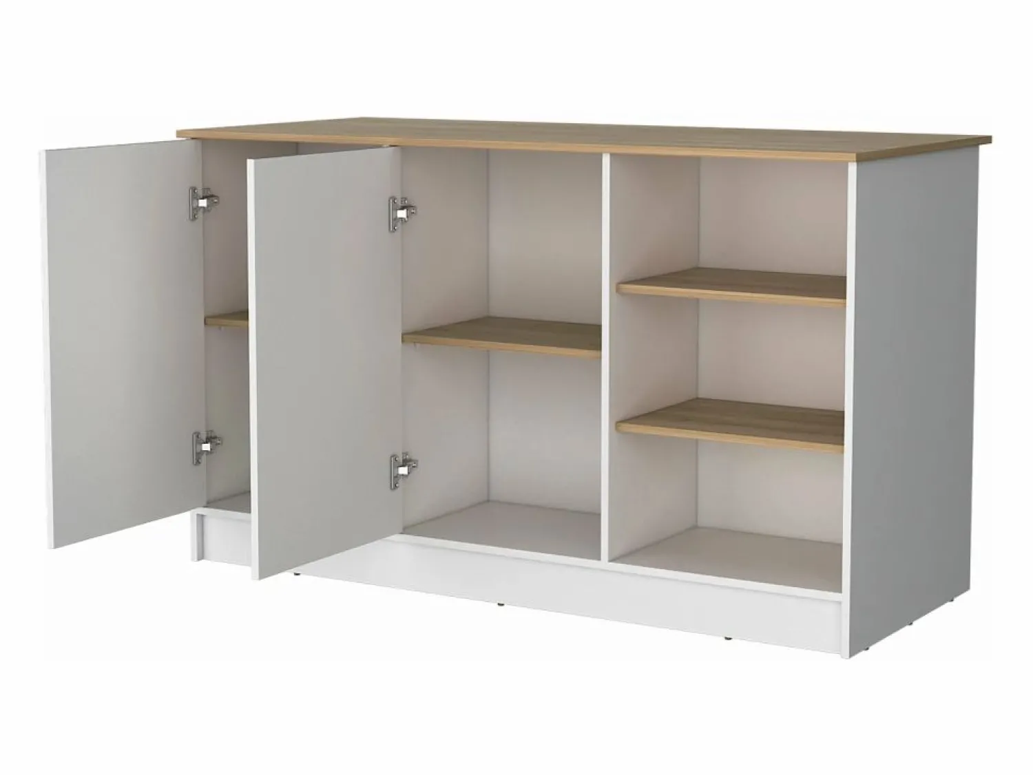 Outlet TuHome Isla de cocina Ginger en melamina con 7 estantes y 2 puertas , , 90.6 cm X 150 cm X 67 cm Multicolor