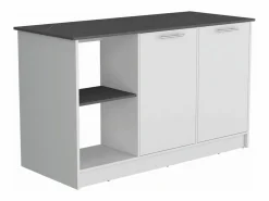 TuHome Isla de cocina Juniper en melamina con 2 puertas y 6 estantes , multicolor , 90 cm X 150 cm X 64 cm