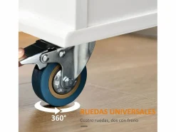 Homcom Isla de cocina Kalos extensible con ruedas 92,5x128,8x75,5 cm