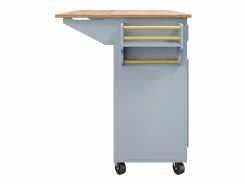 ModernLuxe Isla de cocina moderna 130×45×92 cm - con 5 cajones y 2 puertas - encimera extensible - con ruedas -