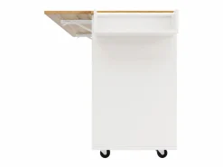 Merax Isla de cocina moderna, mueble aparador con veta de madera, 137,5×39,5×95,6 cm, MDF,