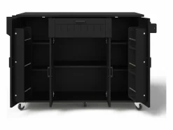 ModernLuxe Isla de cocina móvil - encimera extensible - con toallero - con 1 cajón y 4 puertas - MDF -