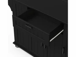 ModernLuxe Isla de cocina móvil - encimera extensible - con toallero - con 1 cajón y 4 puertas - MDF -