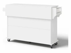 ModernLuxe Isla de cocina móvil - encimera extensible - con toallero - con 1 cajón y 4 puertas - MDF -