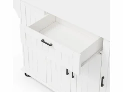 ModernLuxe Isla de cocina móvil - encimera extensible - con toallero - con 1 cajón y 4 puertas - MDF -