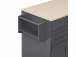 Online Isla de cocina móvil - Carrito de cocina con 4 puertas y 2 cajones - Superficie extensible y especiero Gris
