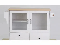 ModernLuxe Isla de cocina móvil 100x42x91.5cm - encimera extensible - espacio de almacenamiento multifuncional -