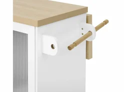 ModernLuxe Isla de cocina móvil 100x42x91.5cm - encimera extensible - espacio de almacenamiento multifuncional -