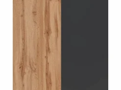 Isla de cocina Sole con 4 puertas y 4 cajones, color antracita mate/roble, 200 x 90 x 90 cm Gris antracita