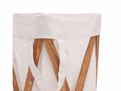 Garden Furniture Jace Cesto para colada plegable madera y tela color