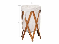 Garden Furniture Jace Cesto para colada plegable madera y tela color
