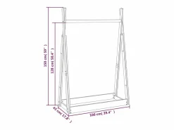 Garden Furniture Jacques-Marie Perchero de madera maciza de pino 100x45x150 cm
