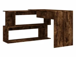 Hot Jakobstad Escritorio de esquina contrachapada roble ahumado 200x50x76 cm Escritorio Rinconero