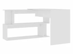 Garden Furniture Jakobstad Escritorio de esquina madera contrachapada 200x50x76 cm Blanco