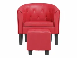 Garden Furniture Jalkar Sillón con taburete cuero sintético