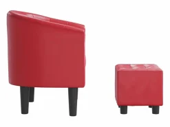 Garden Furniture Jalkar Sillón con taburete cuero sintético