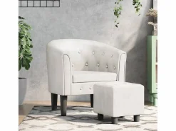 Sale Jalkar Sillón con taburete cuero sintético Sillón Estilo Cabriolet