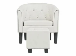 Sale Jalkar Sillón con taburete cuero sintético Sillón Estilo Cabriolet