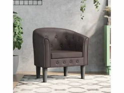 Hot Garden Furniture Jalkar Sillón cuero sintético marrón Marru00f3n