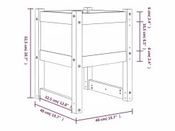 Best Jardinera 2 unidades madera maciza de pino 40x40x52,5 cm Jardinera