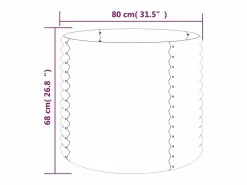 Clicnbuy Jardinera acero con recubrimiento polvo antracita 80x80x68 cm