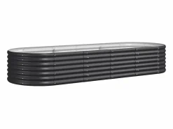 Clearance Clicnbuy Jardinera arriate acero recubierto polvo antracita 224x80x36 cm Gris antracita