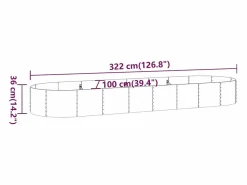 Clicnbuy Jardinera arriate acero recubrimiento polvo 322x100x36 cm