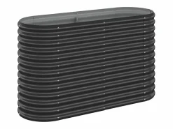 Discount Clicnbuy Jardinera arriate acero recubierto polvo antracita 114x40x68 cm Gris antracita