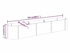 Clicnbuy Jardinera arriate acero recubrimiento polvo marrón 224x40x36 cm Marru00f3n