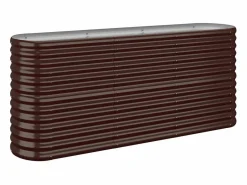 Outlet Jardinera arriate acero recubrimiento polvo marrón 152x40x68 cm Jardinera