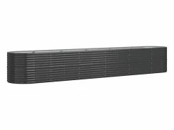 Clicnbuy Jardinera arriate acero recubierto polvo antracita 440x80x68 cm